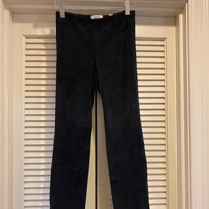 Vince Navy Suede Split Hem Crop